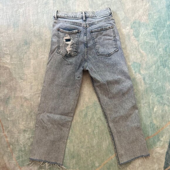 Revice Straight Leg High Rise Raw Hem Cropped Jeans | Light Wash | Size 26 - Picture 4 of 5